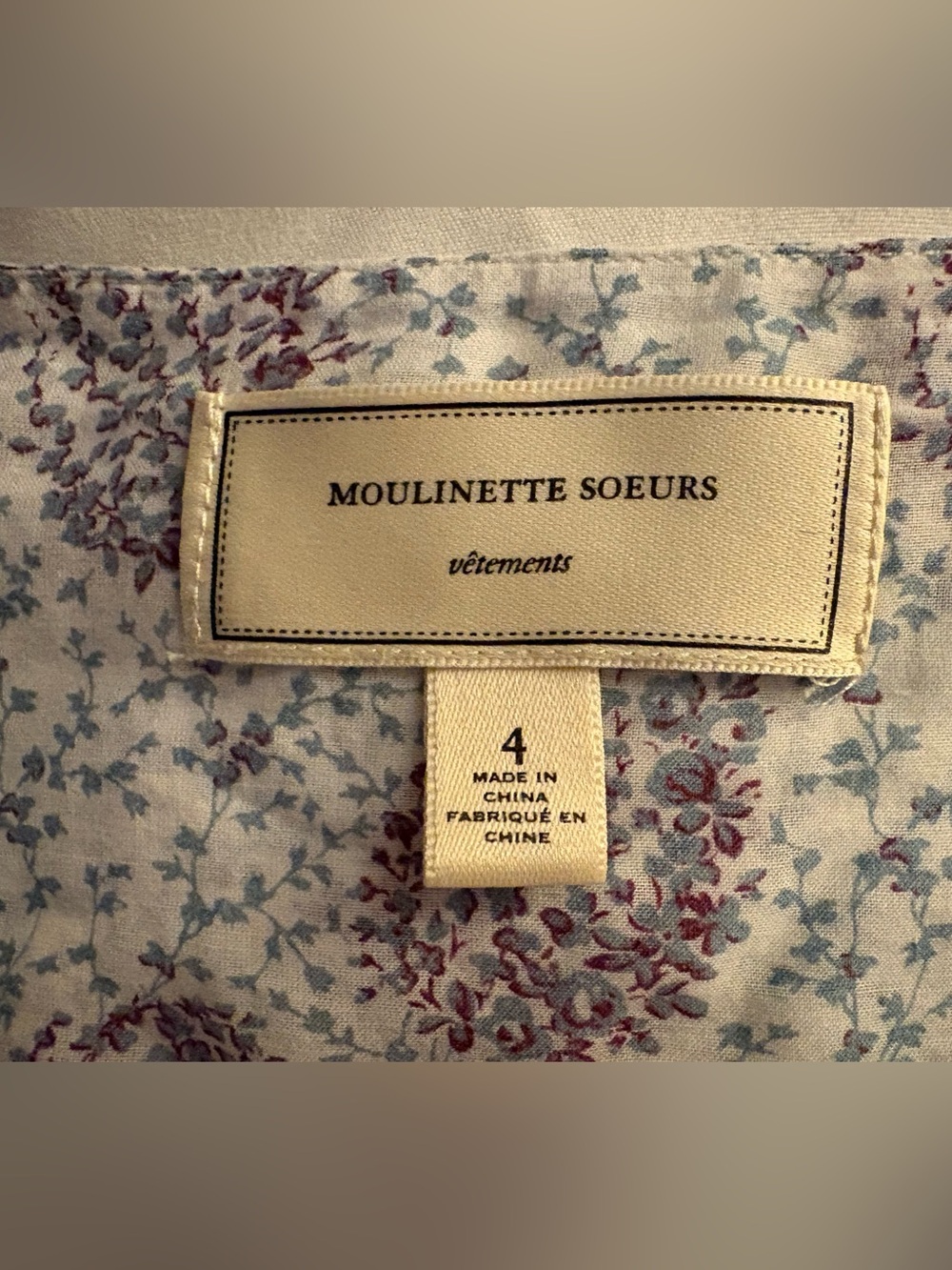 Anthropologie Moulinette Souers Vetements Lavender Paisley Print Wrap Blouse - Picture 4 of 6